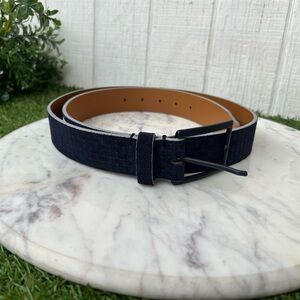 Johnston & Murphy Men’s belt 38 style 76-2573 navy Genuine Leather Made in USA